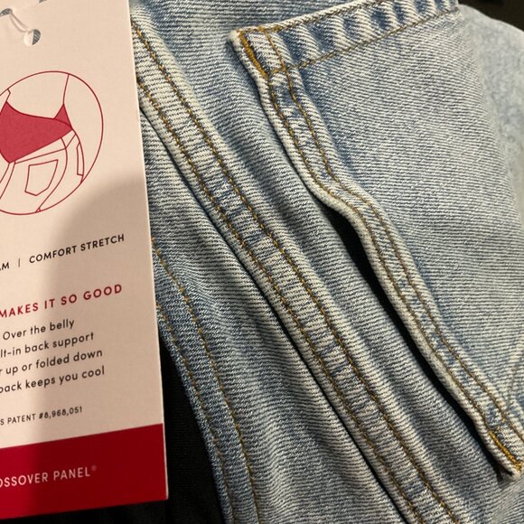 Isabel Maternity Size 4 Womens Pants Over Belly Slim Straight Denim Medium Wash - Picture 3 of 3